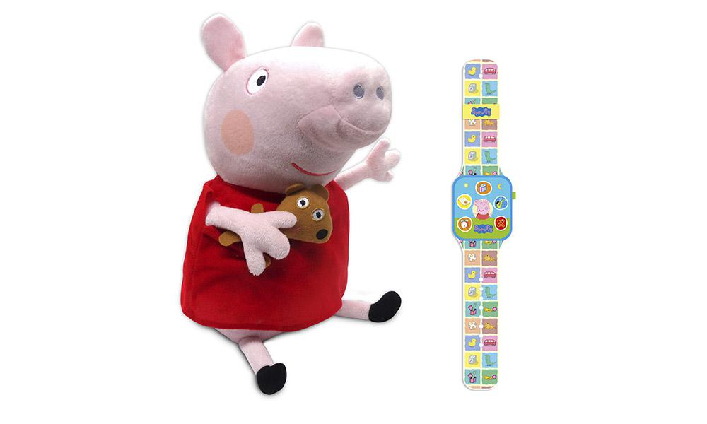 peluche interactivo con tablet peppa pig bandai