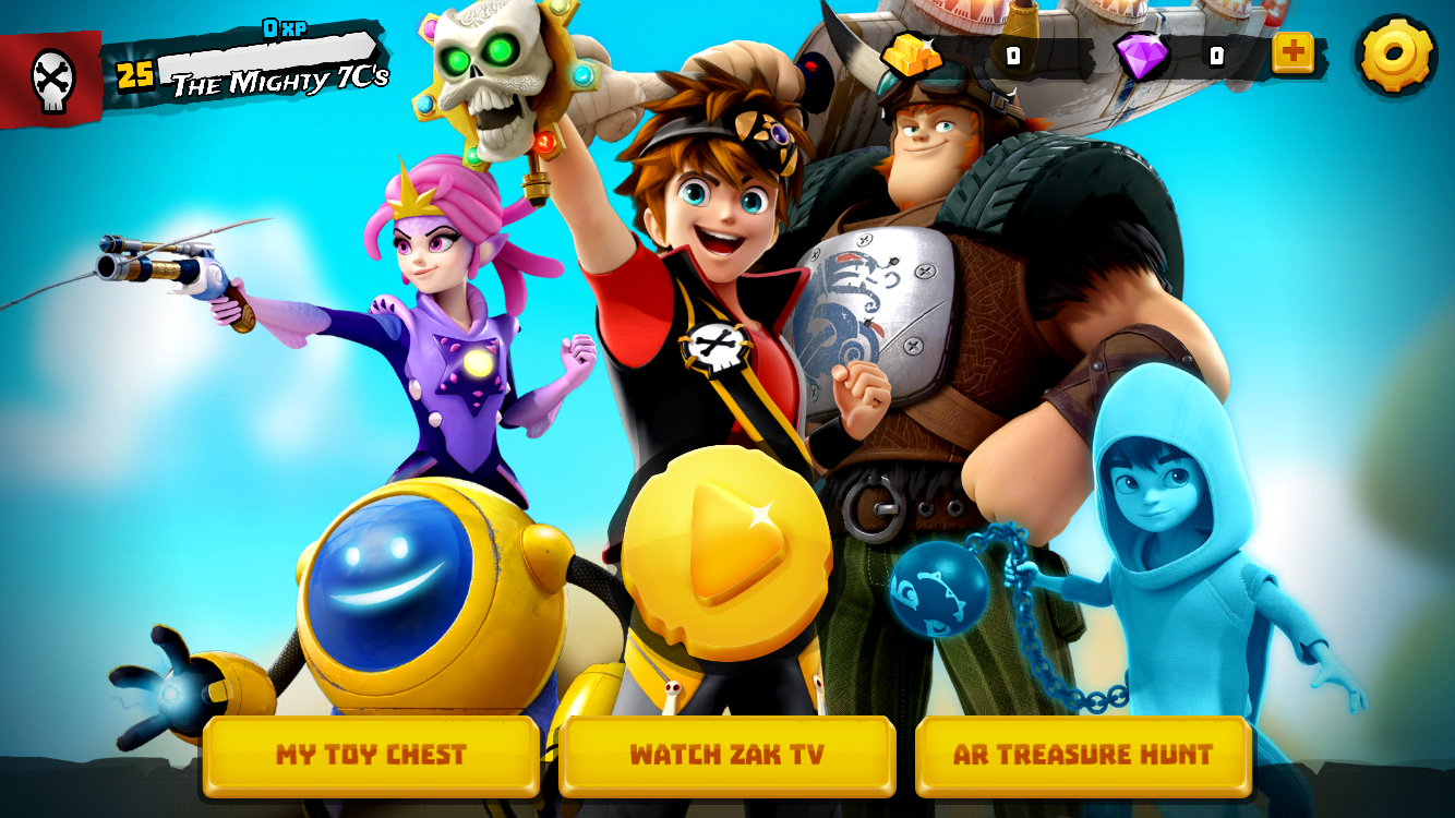 Menú de la App Móvil de Zak Storm